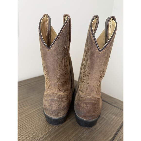 Masterson Boot Co Brown Leather Cowboy Boots Youth Size 2.5 D Style RB2000C - Picture 2 of 8